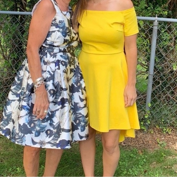 Yellow high front lower back dress - Picture 2 of 2